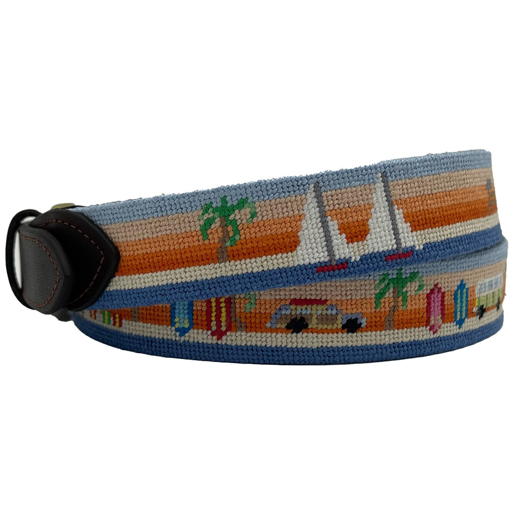 Folly Beach Sunrise Hand-stitched Needlepoint
