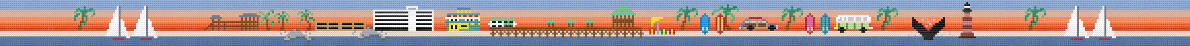 Folly Beach Sunrise Hand-stitched Needlepoint